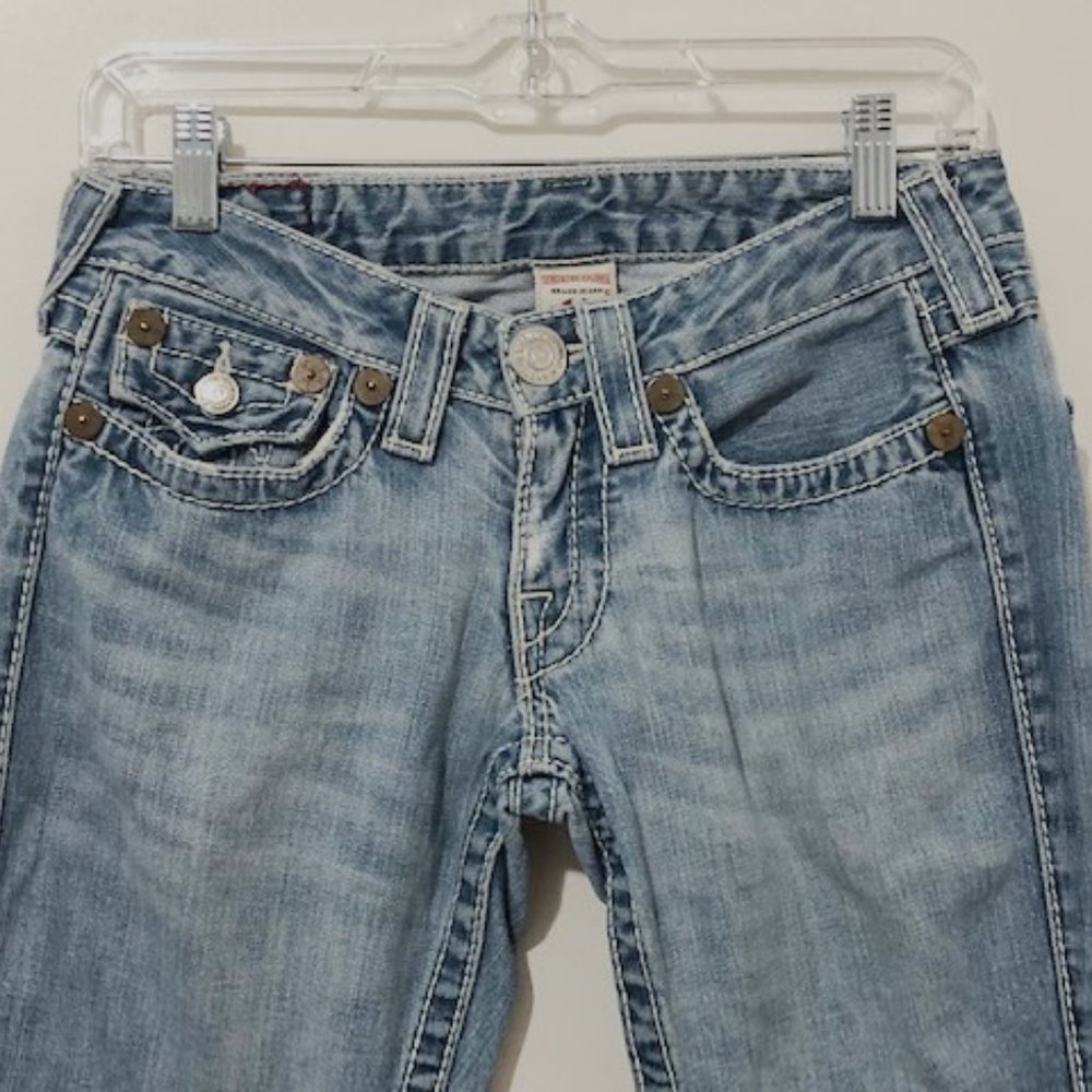 True Religion Joey Big T Flare Jeans Light Wash - Picture 2 of 7
